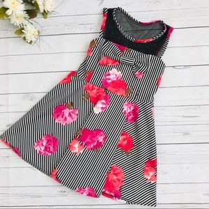 Girls Stripe/Floral Summer Dress